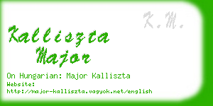 kalliszta major business card
